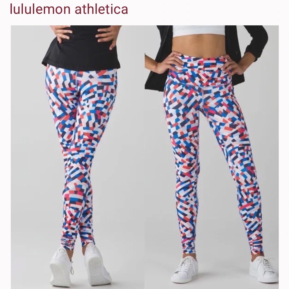 Lululemon size 2 full length Yoga Pant Hi-Rise Capoeira Multi confetti legging